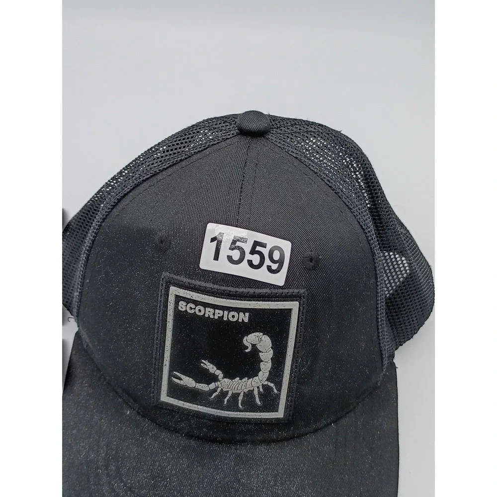 815 Kamel Mens Scorpion Patch Trucker Hat Black OSFM Snapback Cap